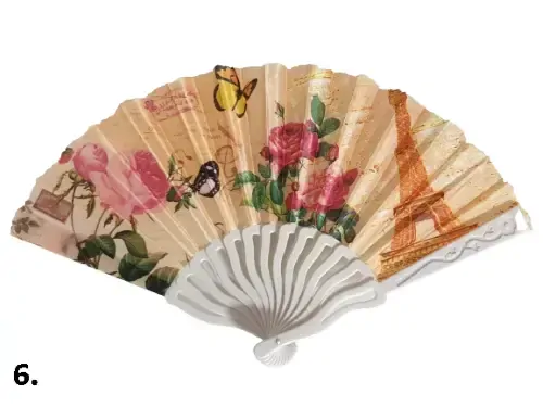 Látkový vějíř s motivem Eiffelova věž